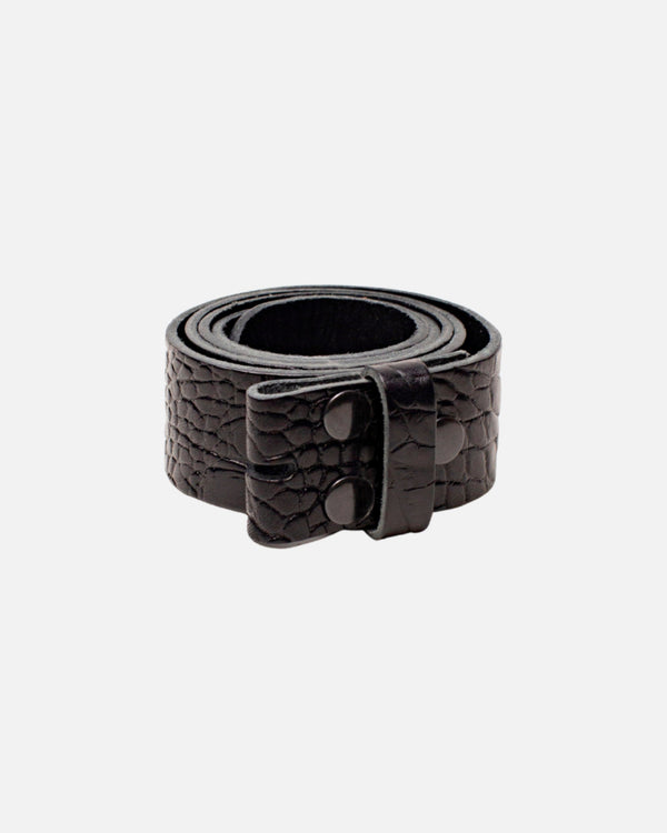 Dante | Black Crocodile Embossed Leather Belt Strap