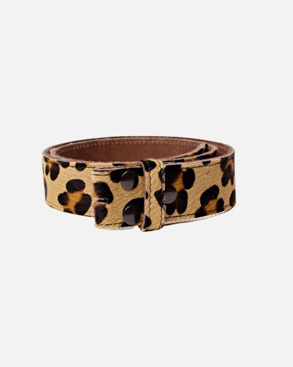 Amalia | Leopard Cow Hair Leather Belt Strap